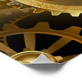Naadloze Steampunk Brass Gears Poster (Hoek)