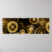 Naadloze Steampunk Brass Gears Poster (Voorkant)
