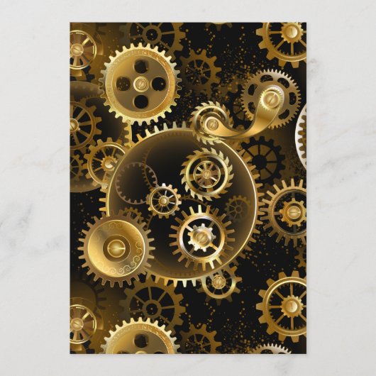 Naadloze Steampunk Brass Gears Programmakaart (Voorkant)