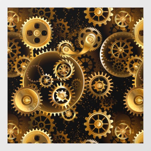 Naadloze Steampunk Brass Gears Raamsticker (Vel)