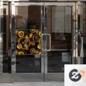 Naadloze Steampunk Brass Gears Raamsticker (Kantoordeur)