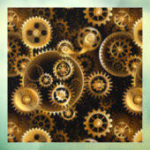 Naadloze Steampunk Brass Gears Raamsticker (Vel 3)