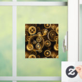 Naadloze Steampunk Brass Gears Raamsticker (Huis)