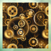 Naadloze Steampunk Brass Gears Raamsticker (Vel 3)