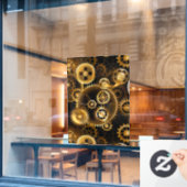Naadloze Steampunk Brass Gears Raamsticker (Cafe Raam)