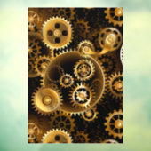 Naadloze Steampunk Brass Gears Raamsticker (Vel 3)