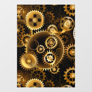 Naadloze Steampunk Brass Gears Raamsticker