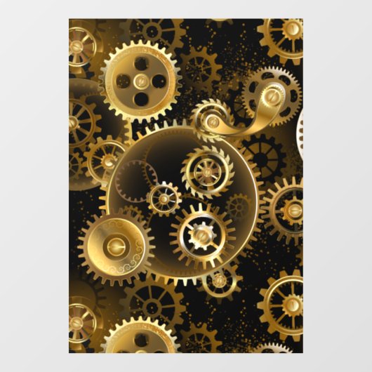 Naadloze Steampunk Brass Gears Raamsticker (Vel)