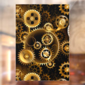 Naadloze Steampunk Brass Gears Raamsticker (Vel 2)