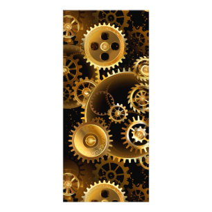 Naadloze Steampunk Brass Gears Reclamekaart