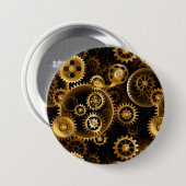 Naadloze Steampunk Brass Gears Ronde Button 7,6 Cm (Voorkant /achterkant)