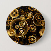 Naadloze Steampunk Brass Gears Ronde Button 7,6 Cm (Voorkant)