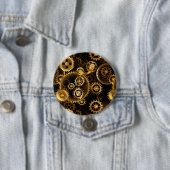 Naadloze Steampunk Brass Gears Ronde Button 7,6 Cm (In situ)