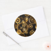 Naadloze Steampunk Brass Gears Ronde Sticker (Envelop)