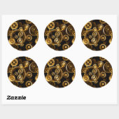 Naadloze Steampunk Brass Gears Ronde Sticker (Vel)
