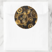 Naadloze Steampunk Brass Gears Ronde Sticker (Tas)