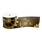 Naadloze Steampunk Brass Gears Satijnen Lint (Spoel)