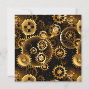 Naadloze Steampunk Brass Gears Save The Date