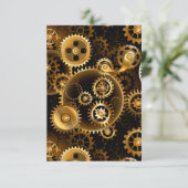 Naadloze Steampunk Brass Gears Save The Date (Staand voorkant)