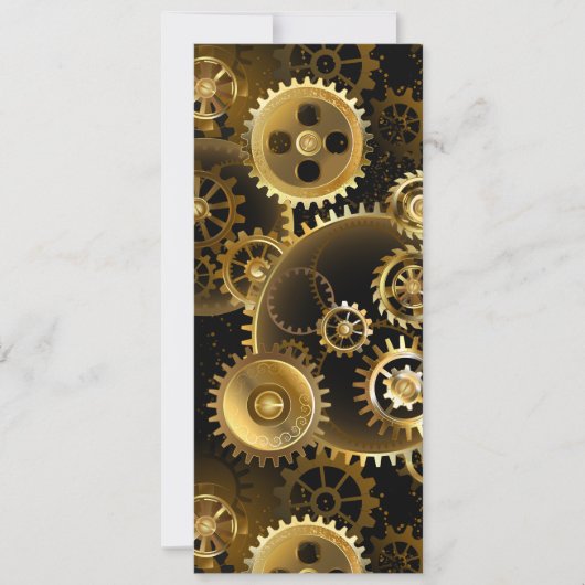 Naadloze Steampunk Brass Gears Save The Date (Voorkant)
