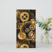 Naadloze Steampunk Brass Gears Save The Date (Staand voorkant)
