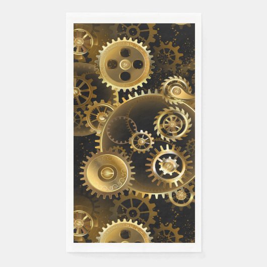 Naadloze Steampunk Brass Gears Servet (Voorkant)