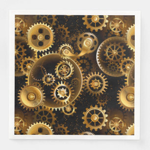 Naadloze Steampunk Brass Gears Servet