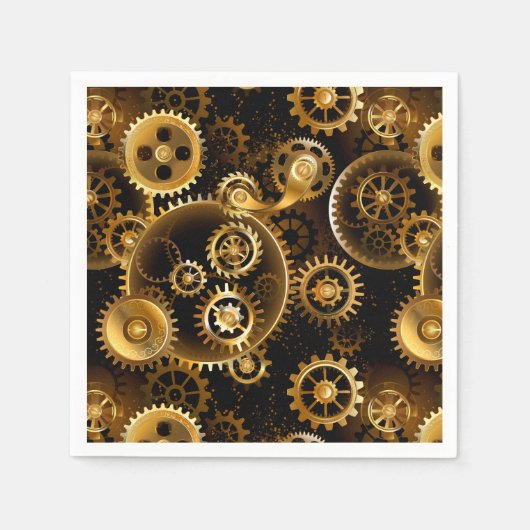 Naadloze Steampunk Brass Gears Servet (Voorkant)