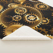 Naadloze Steampunk Brass Gears Sherpa Deken (3/4)