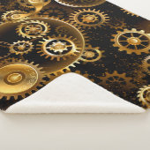 Naadloze Steampunk Brass Gears Sherpa Deken (3/4)