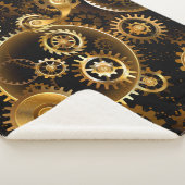 Naadloze Steampunk Brass Gears Sherpa Deken (3/4)
