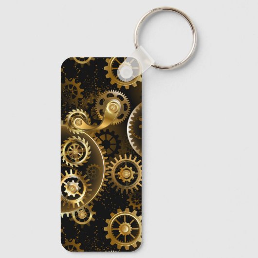 Naadloze Steampunk Brass Gears Sleutelhanger (Achterkant)