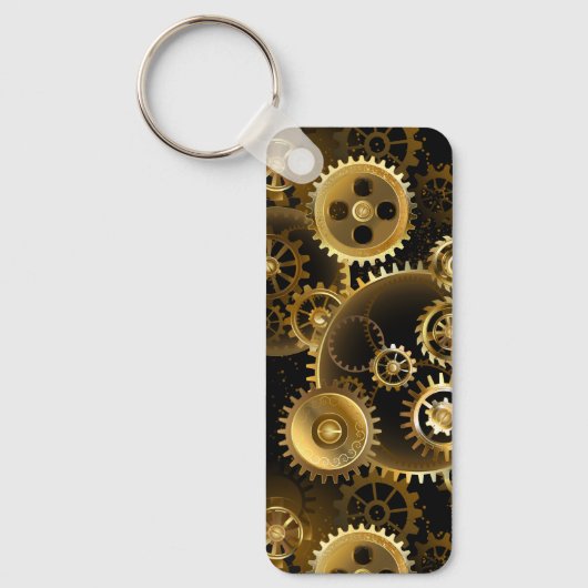 Naadloze Steampunk Brass Gears Sleutelhanger (Voorkant)