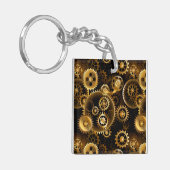 Naadloze Steampunk Brass Gears Sleutelhanger (Voorkant Links)