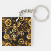 Naadloze Steampunk Brass Gears Sleutelhanger (Achterkant)