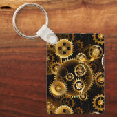 Naadloze Steampunk Brass Gears Sleutelhanger (Voorkant)