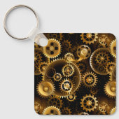 Naadloze Steampunk Brass Gears Sleutelhanger (Voorkant)