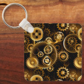 Naadloze Steampunk Brass Gears Sleutelhanger (Voorkant)