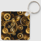 Naadloze Steampunk Brass Gears Sleutelhanger (Achterkant)