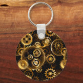 Naadloze Steampunk Brass Gears Sleutelhanger (Achterkant)