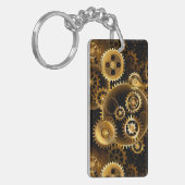 Naadloze Steampunk Brass Gears Sleutelhanger (Voorkant Links)