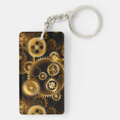 Naadloze Steampunk Brass Gears Sleutelhanger (achterkant)
