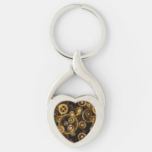 Naadloze Steampunk Brass Gears Sleutelhanger (Voorkant)