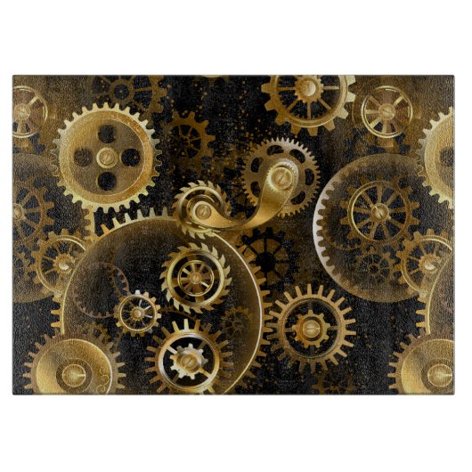 Naadloze Steampunk Brass Gears Snijplank (Voorkant)