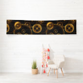 Naadloze Steampunk Brass Gears Spandoek (Insitu)