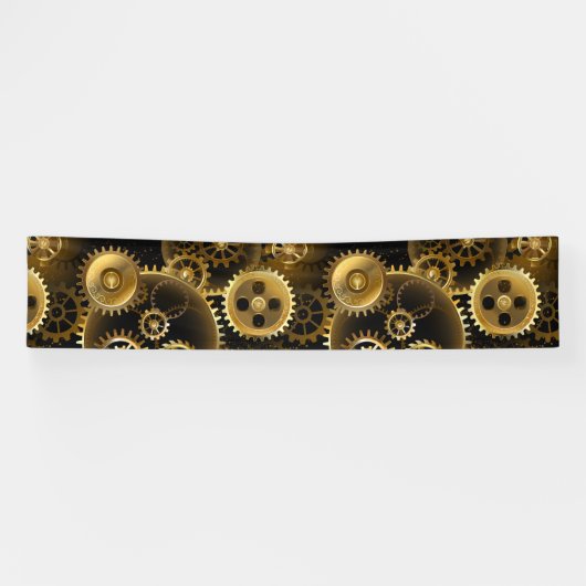 Naadloze Steampunk Brass Gears Spandoek (Horizontaal)