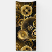 Naadloze Steampunk Brass Gears Spandoek (Verticaal)