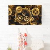 Naadloze Steampunk Brass Gears Spandoek (Insitu)
