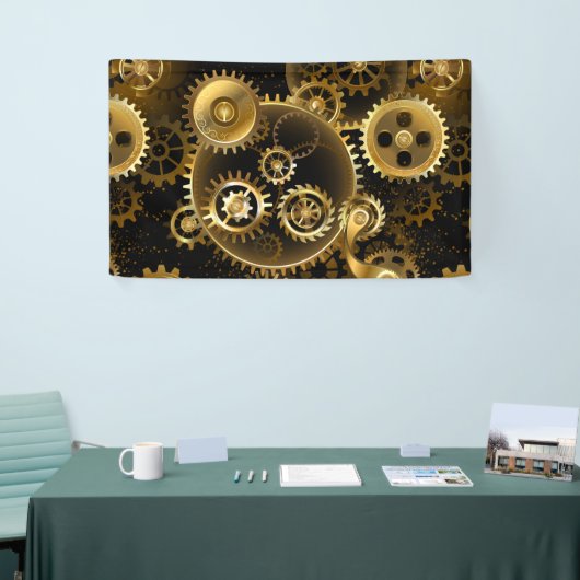 Naadloze Steampunk Brass Gears Spandoek (Beurs)