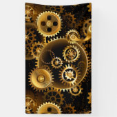 Naadloze Steampunk Brass Gears Spandoek (Verticaal)